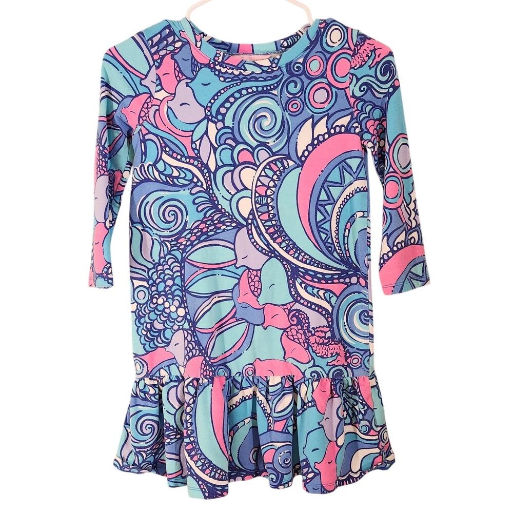 LILLY PULITZER Girl's KIM Dress in Sea Jewels, Size 8-10 Kids